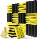 Upgrade 12-Pack Self-adhesive Sound Proof Foam Panels,12" X 12" X 2" Acoustic Panels with High Density,Decorative Soundproof Wall Panels Sound Absorbing Foam for Wall and Ceiling(Black+Yellow)