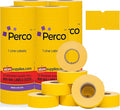 Perco 1 Line Yellow Labels - 32 Rolls, 4 Sleeves, 32,000 Blank Price and Date Gun Labels for Perco Lite, X, Plus and Pro 1 Line Price and Date Guns - Made in USA