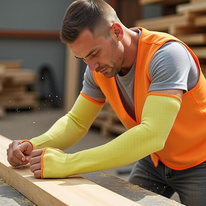 G & F PRODUCTS 100% Kevlar fiber by DuPont Cut Resistant Knit Sleeve, Sold by 6-piece pack