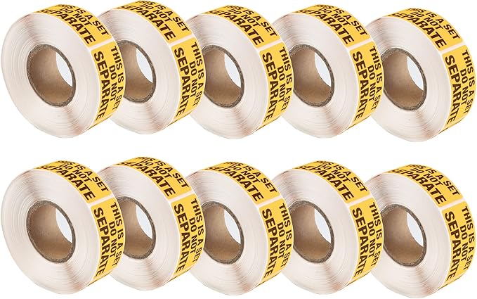 FBA Compliant This is A Set DO NOT Separate Shipping Labels- 5000 Fluorescent Orange (1" x 2") Box Stickers (10 Rolls of 500) for Multi Box shipments, Collections or Ecommerce- Easy to Affix