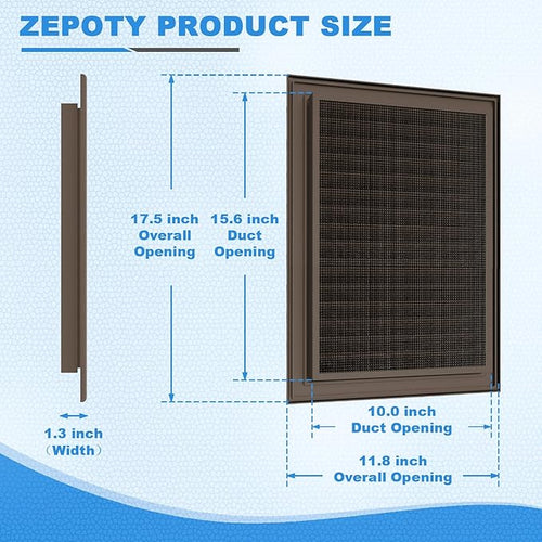12" X 18" Gable Vent - Premium Aluminum, Sturdy & Stylish Shed Vents with Screen, Effectively Removing Humidity - Ideal for Houses, Attics, Doors, and Walls, Vent Opening: 10" x 16" (Brown)