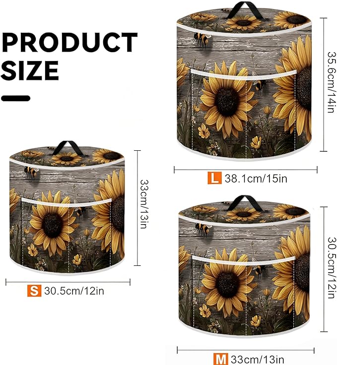 Air Fryer Dust Cover with Top Handle and Storage Bag, Compatible with Rice Cookers, Pressure Cookers, Slow Cookers and Air Fryers, Available in 3-Quart, 6-Quart and 8-Quart Sizes.