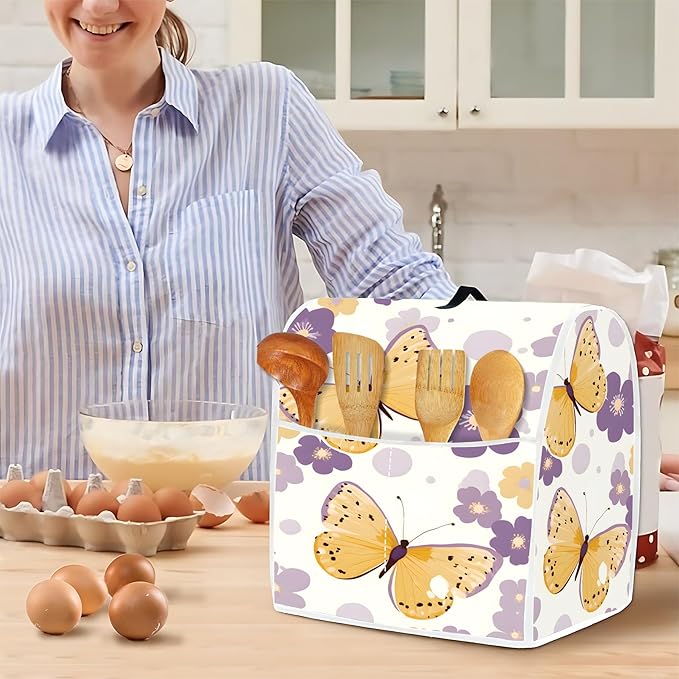 Mixer Dust Cover for 6-8 Qt Stand Mixer, Cloth Cover with 2 Storage Pockets for Stand Mixer Protective Covers Large for 6-8 Quart Mixer