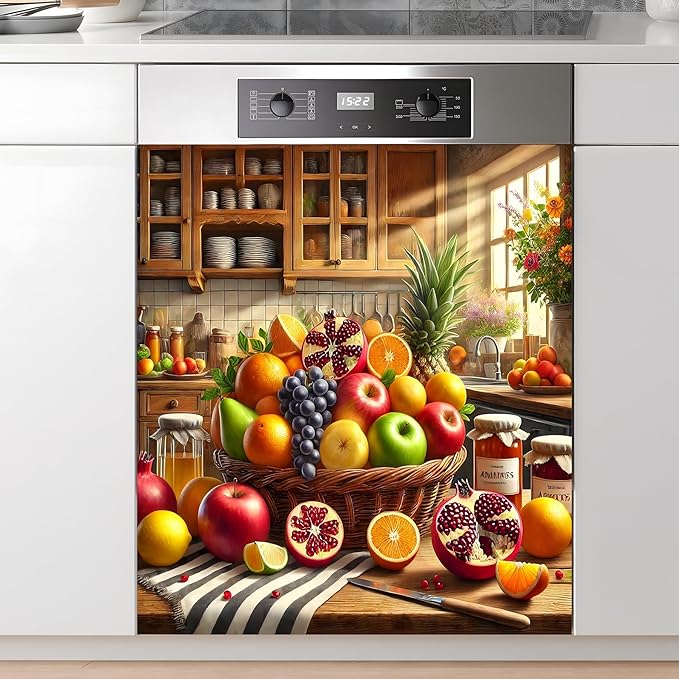 Dishwasher Magnet Sticker Cover Panel Decal Refrigerator Magnetic Sticker Decorative for Kitchen Decoration,Fridge Door Cover, Appliances Stickers 23"x26"