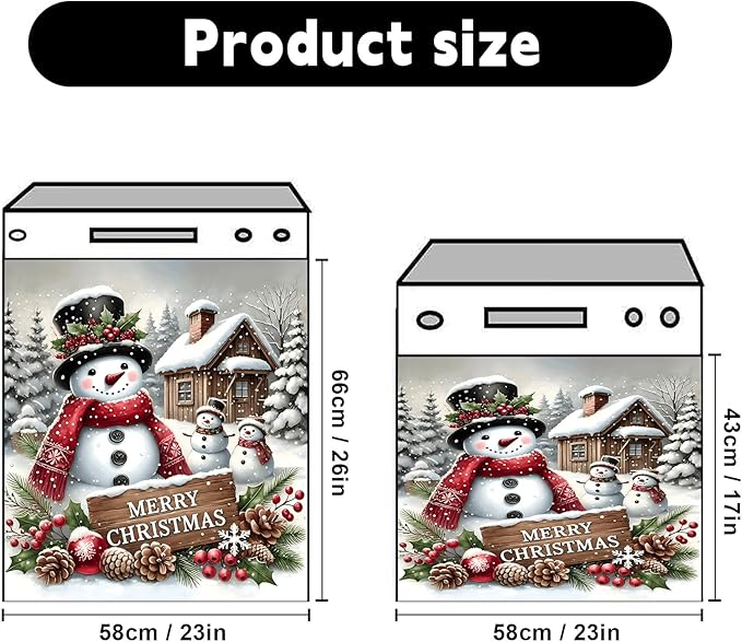 Christmas Dishwasher Magnet Sticker Cover Panel Decal Refrigerator Magnetic Sticker Decorative for Kitchen Decoration,Fridge Door Cover, Appliances Stickers 23"x26"