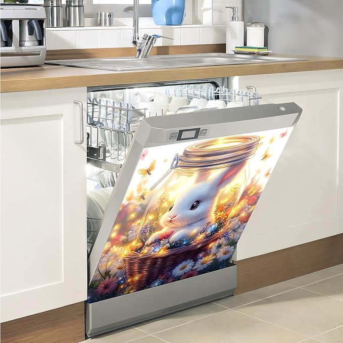 Dishwasher Magnet Sticker Cover Panel Decal Refrigerator Magnetic Sticker Decorative for Kitchen Decoration,Fridge Door Cover, Appliances Stickers 23"x26"