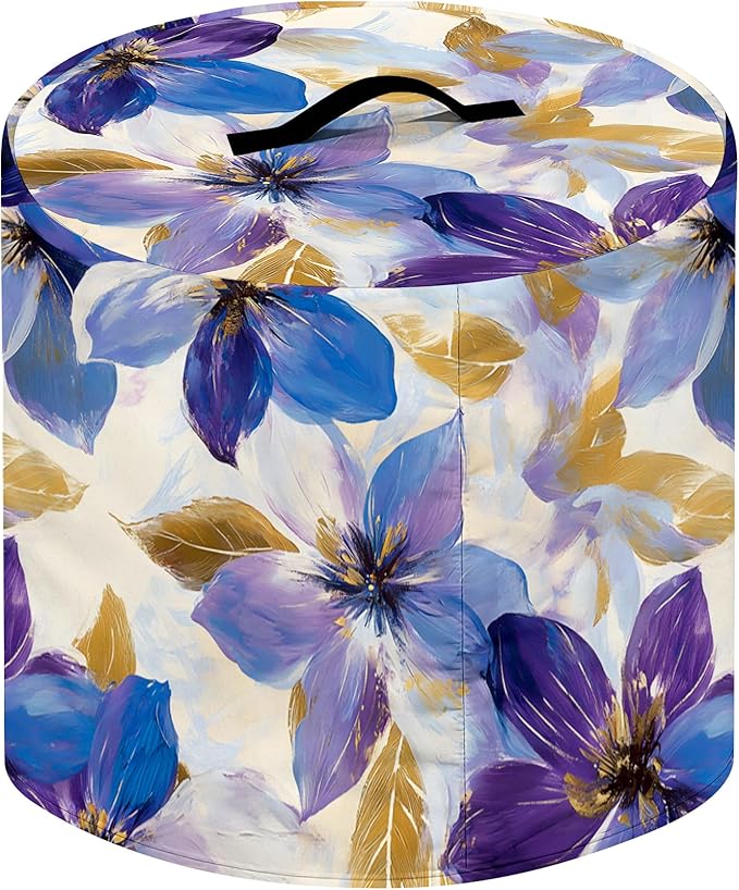 Kitchen Appliance Accessories Dust Cover for 3-6-8 Quart Instant Pot, Pressure Cooker, Air Fryer & Crock Pot,Decorative Appliance Cloth Cover with Top Handle & Storage Pockets (Purple, 8 Quart)