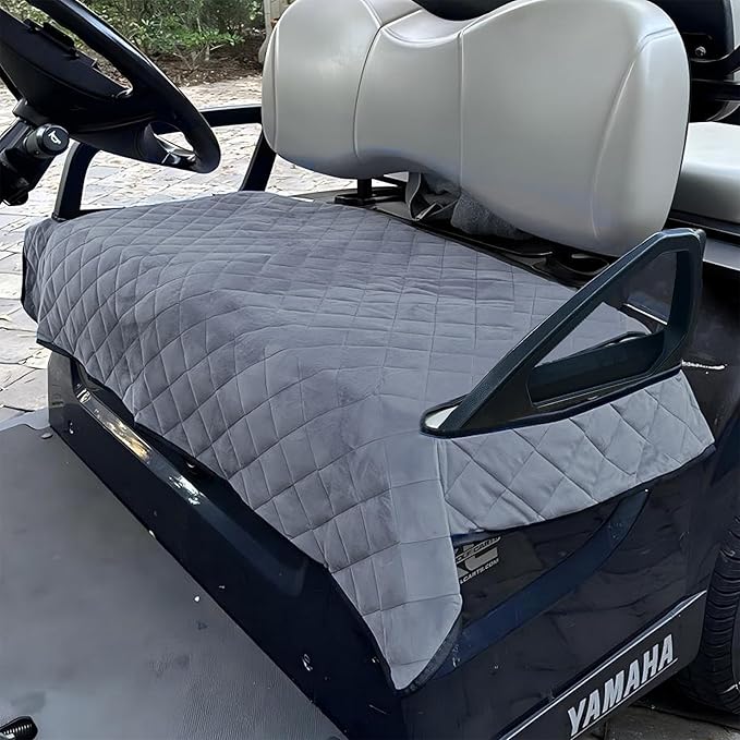 FLYMEI Golf Cart Seat Covers, Golf Cart Seat Towel Blanket, Short Plush Surface, Soft and Comfortable, Fit for EZGO, Yamaha, Club Car and Other 2-Seat Golf Carts, 51"x 30.5"