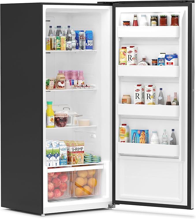 KoolMore 21 cu. ft. Upright Convertible Freezer/Refrigerator, 2-in-1 Appliance, Great Storage for Fresh or Frozen Food and Drinks, Clear Shelves and Drawers [Silver] (KM-RUF-21S)