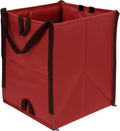 DURASACK Heavy Duty Home and Yard Waste Bag 48-Gallon Woven Polypropylene, Reusable Lawn and Leaf Garden Bag with Reinforced Carry Handles, Pop-Up Self-Standing Garbage Can, Red (Pack of 2)