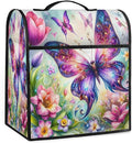 Kitchen Aid Mixer Cover Butterfly Color Flowers Stand Mixer Cover Compatible with 6-8 Quarts Stand Mixers, Dust Covers with Zipper Pocket Foldable Washable Kitchen Aid Organizer Bag