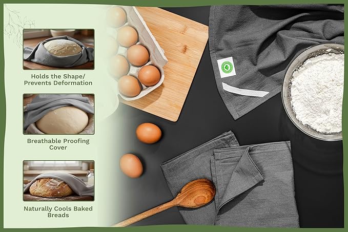 Gray Flour Sack Tea Towels - 100% Cotton, 5 Pack, 27"x27" Extra Large, Highly Absorbent Dish Drying Towels - Baking Towels, Customizable and Versatile Kitchen Towels (Gray - 5 Pack)