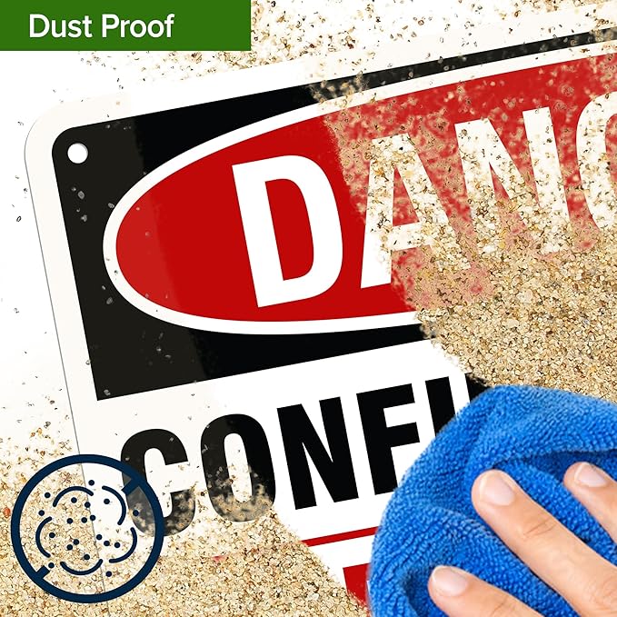 Danger Confined Space Enter By Permit Only Sign, 7x10 Inches, 55 mil thick HDPE (high density polyethylene), Made in USA by My Sign Center