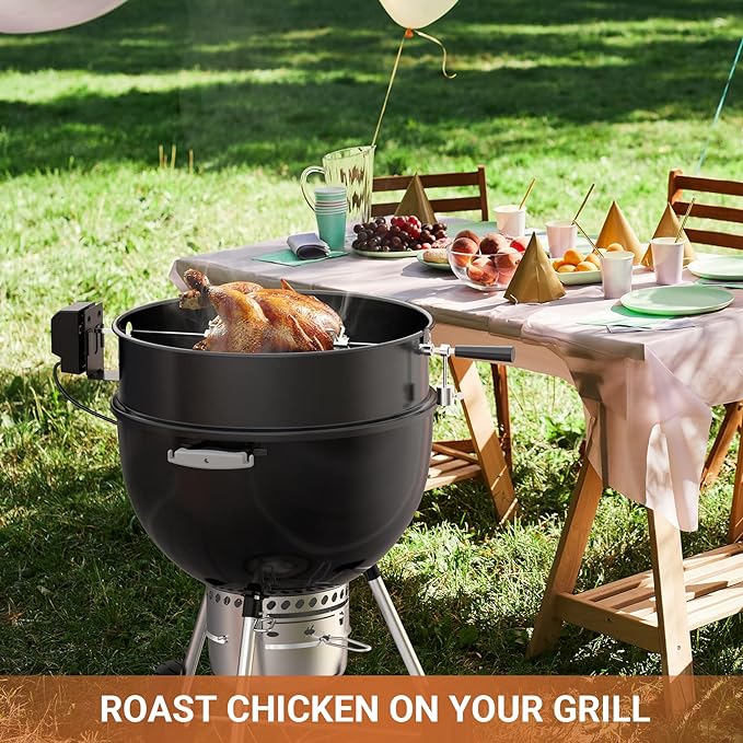 onlyfire Rotisserie Ring Kit for Weber 22-1/2-Inch Charcoal Kettle Grill and Other Similar Models