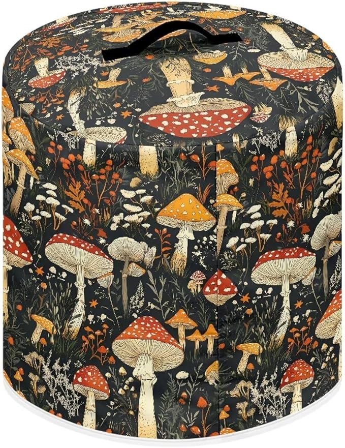 Dust Cover for 8 Quart Air Fryer and Electric Pressure Cooker with Pockets, Washable Cover for Electric Appliance, Portable Small Appliance Covers Accessories Mushroom