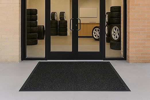 Guardian WaterGuard Indoor/Outdoor Wiper Scraper Floor Mat, Rubber/Nylon, 4'x6', Charcoal