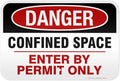 Danger Confined Space Enter By Permit Only Sign, 12x18 Inches, 3M EGP Reflective, Rust Free .063 Aluminum, Fade Resistant, Made in USA by My Sign Center