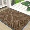 Colorxy Waterproof Doormat, Sturdy Natural Rubber Front Indoor Mat, Non Slip Low Profile Outdoor Door Mat, Stain and Fade Resistant Floor Mats, Easy Clean Patio Entry Mat, 59''x36'', Light Brown