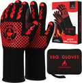 BBQ Grill & Oven Gloves 1472°F Heat Resistant – Fireproof, Non-Slip Silicone Mitts for Grilling, Smoking & Baking – Extra-Long Protection – Includes Storage Case & Luxury Gift Box | Pro Series