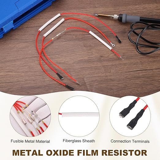 MECCANIXITY Universal Rice Cooker Temperature Fuse, 121°C 10A 250V Metal Thermal Fuse with Both End Terminal Fiberglass Sleeving for Electric Pressure Cooker Repair Part