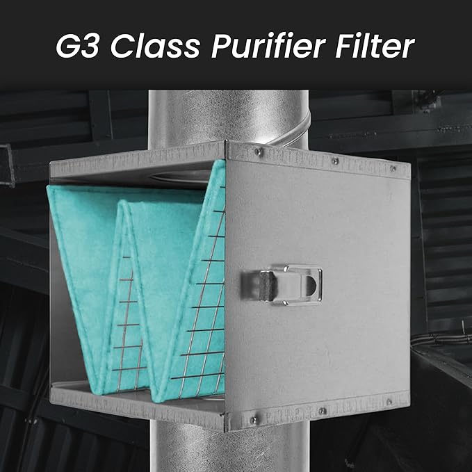 Repa Market 10" Duct Air Filter Box – Galvanized Steel Inline Dryer Filter Housing for Round Duct - EPDM Rubber Gaskets – Easily Serviceable Lint Trap – Intake Ventilation, Home Improvement