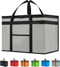 NZ home Insulated Bags for Food Delivery (2XL) Grocery Shopping Cooler Bag, Pizza Delivery, Hot & Cold Catering Tote, Reusable, Foldable & Heavy Duty (Gray)
