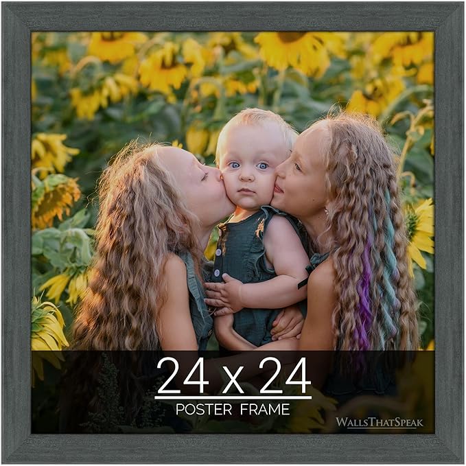wallsthatspeak 24x24 Slate Gray Picture Frame for Puzzles Posters Photos or Artwork