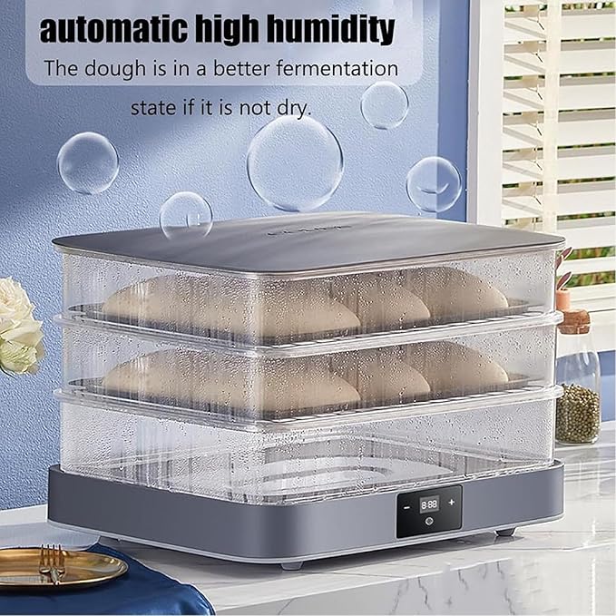 40L Bread Proofing Box, Electric Dough Proofer Machine for Home Use, 450mmx330mm Large Size Inner Cavity, Adjustable Temperature +Timing(1min-24h),Automatic Humidity Control