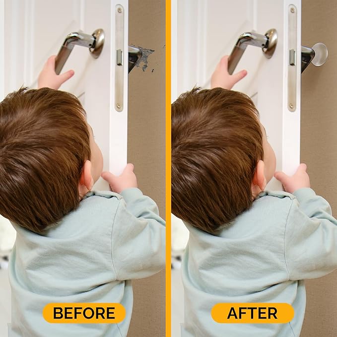 Ducki Door Stop Wall Protectors, 8 Pack Clear, Self Adhesive Reusable Solution for Stopping Wall Damage & Noise from Doors, Refrigerators, & in Your Home or Office, Durable Shock Absorbent & Discreet