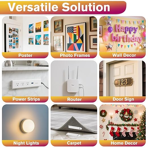 Picture Hanging Strips Heavy Duty XL 50 Pairs/100Strips, Damage Free Hanging Picture Hangers, Removable Adhesive Hook and Loop Wall Strips, Frame Stickers No Nails for Home Decor Wall Posters