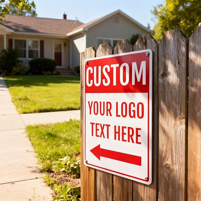 Custom Outdoor Metal Sign for Business Wall Garage Door, 22x16 Inch, Rust-Free Aluminum Weather Resistant, Waterproof, Durable Ink, Easy to Mount