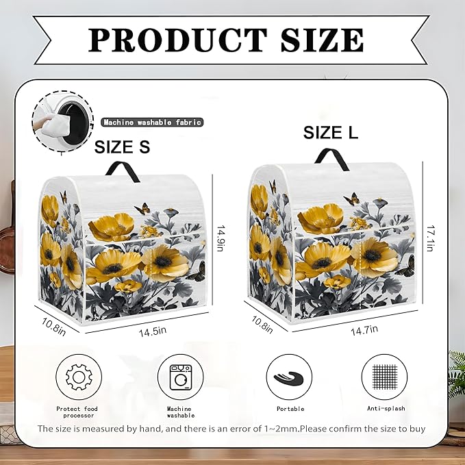 Mixer Dust Cover for 6-8 Qt Stand Mixer, Cloth Cover with 2 Storage Pockets for Stand Mixer Protective Covers Large for 6-8 Quart Mixer
