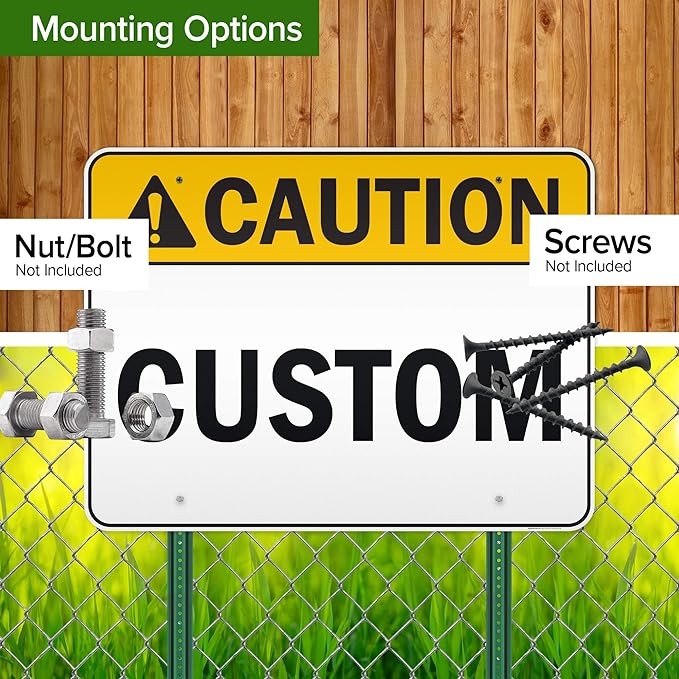 Custom Caution Sign, Ansi Sign, Osha Compliant, 36x48 Inches, Reflective, Rust Free DiBound, Fade Resistant, Made in USA by My Sign Center