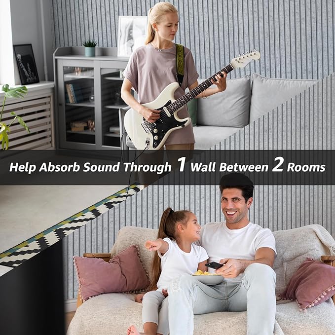 Art3dwallpanels 10 Pack Acoustic Panels, 48" X 12" X 0.35" Soundproof Wall Panels, Self Adhesive High Density Sound Absorbing Acoustic Treatment for Recording Studio, Office, Grey