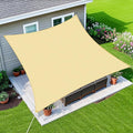 Amagenix Sun Shade Sail 4'X16' Curved Edge Outdoor Shade Canopy Beige Breathable 95% UV Block Shade Cloth for Patio Garden Backyard (We Make Custom Size)