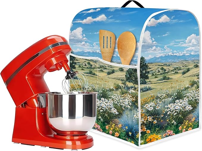 Mixer Dust Cover for 6-8 Qt Stand Mixer, Cloth Cover with 2 Storage Pockets for Stand Mixer Protective Covers Large for 6-8 Quart Mixer