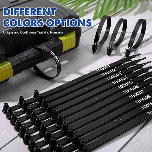 Roowest 1000 Pcs Plastic Truck Trailer Door Seals, Tamper Evident Security Tags, Numbered Safety Disposable Locks for Container Logistics Transport Package Shipping(Black)