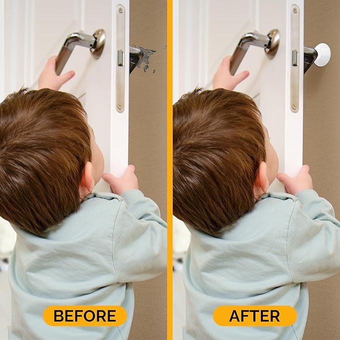 Ducki Door Stop Wall Protectors, 8 Pack White, Self Adhesive Reusable Solution for Stopping Wall Damage & Noise from Doors, Refrigerators, & in Your Home or Office, Durable Shock Absorbent & Discreet