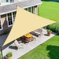Amagenix Sun Shade Sail 7X9X11.4 Curved Edge Outdoor Shade Canopy Beige Breathable 95% UV Block Shade Cloth for Patio Garden Backyard (We Make Custom Size)