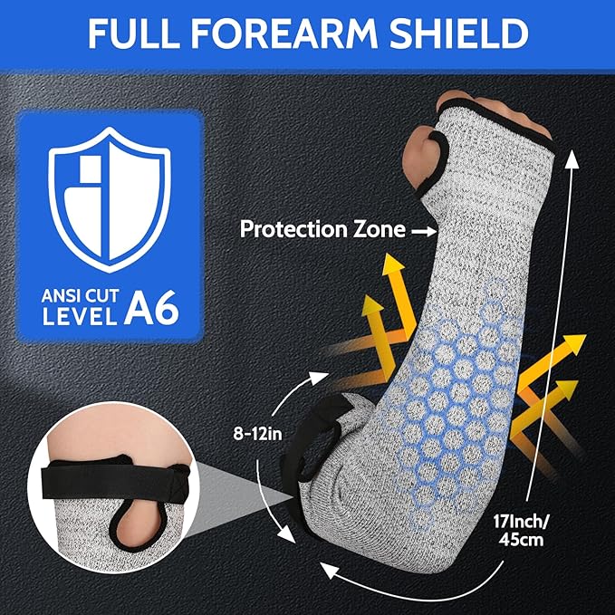 Cut Resistant Arm Guards with Thumb Hole for women, Gardening Sleeves for Kitchen, Welding, Pet Grooming, Family-Safe Arm Protectors, 1 Pair, Durable & Comfortable(Pink)