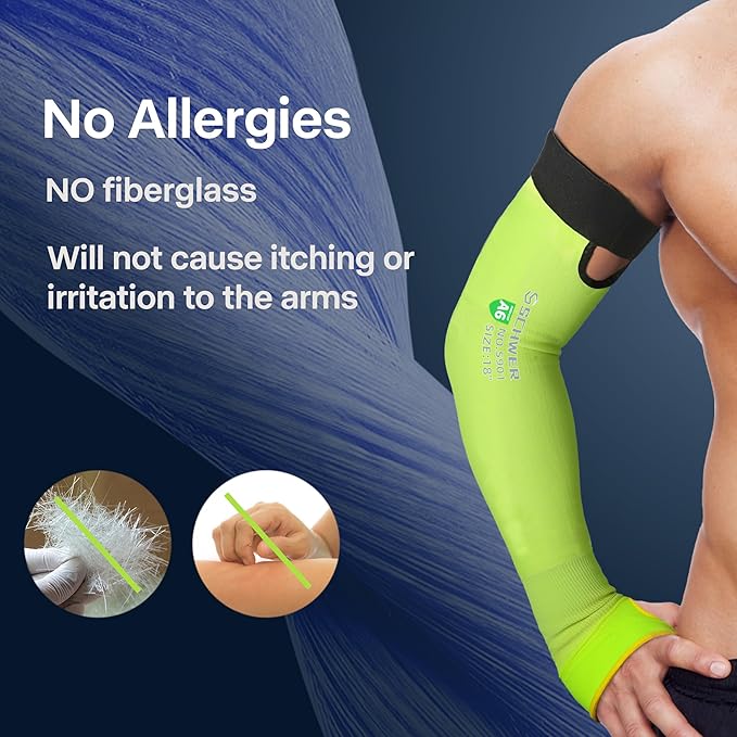 Schwer 2 Pairs AIR-SKIN ANSI A6 Cut Resistant Arm Sleeves for Men & Women High Risk Work, Non-PFAS Arm Protectors for High Risk Work, Arm Protectors for Thin Skin, Gardening Sleeves for Farming
