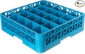 Carlisle FoodService Products RG25-114 OptiClean 25 Compartment Glass Rack with Extender, 3-1/2" Compartments, Blue (Pack of 4)