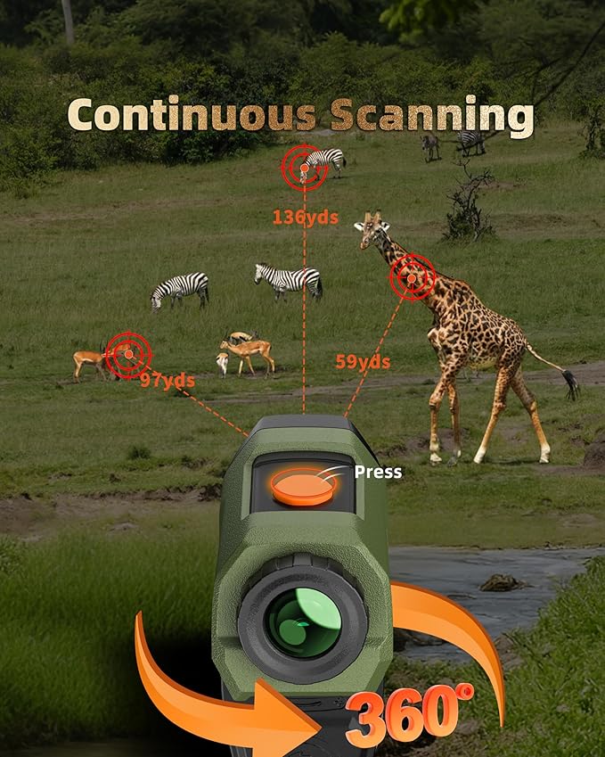 AOFAR HX2000 Hunting Rangefinder with Dual-Color OLED Display, Ultra-Clear Optics with 95%+ Transmittance of Glass, 2000 Yards with Angle and Horizontal Distance, Range, Scan, Speed Mode, Waterproof