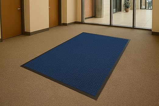Guardian WaterGuard Indoor/Outdoor Wiper Scraper Floor Mat, Rubber/Nylon, 4'x6', Navy