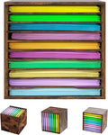 EasyPAG Scrapbook Paper Storage Organizer for Craft Room, 12x12 Paper Storage Desk Shelf, 10 Slot Adjustable File Sorter for Office School Classroom, Antique