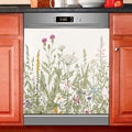 Flowers Herbs Wildflowers Botanical Dishwasher Magnet Cover Sticker Magnetic Refrigerator Panel Front Door Fridge Microwave Decal Decorative