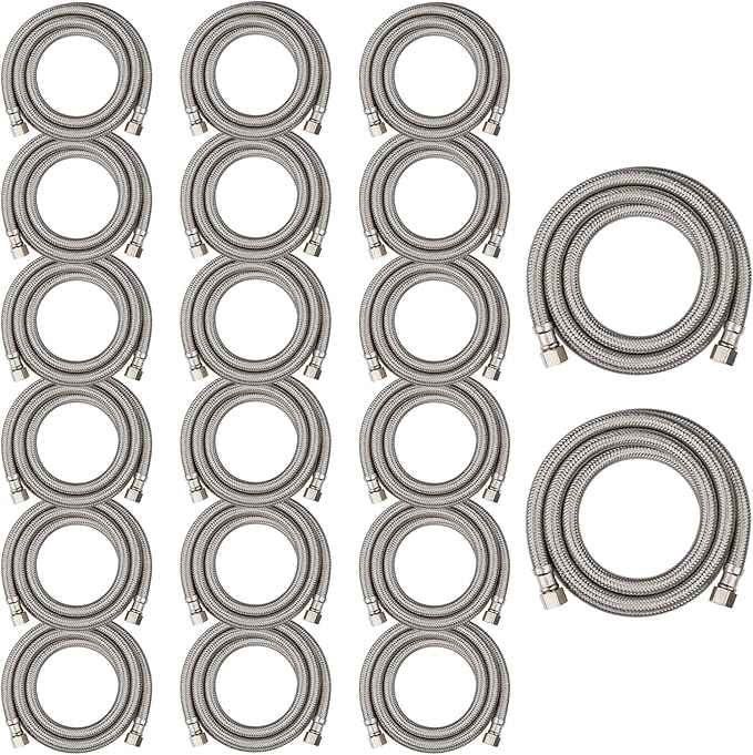 20 Pack Foskan 6FT Dishwasher Installation Kit,With Compression Connection,Stainless Steel Supply Line For Standard Dishwashers （6FT）