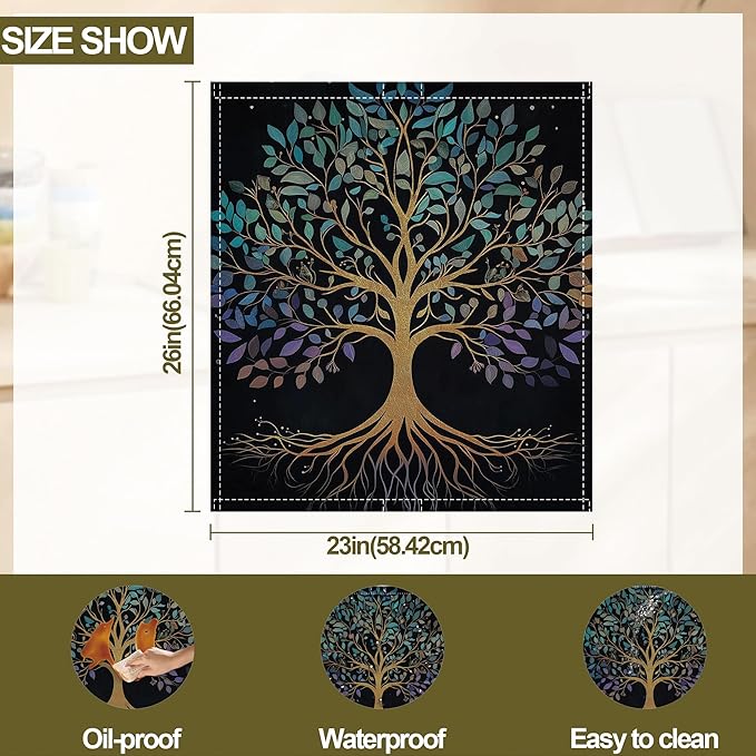 Dishwasher Magnet Cover,Tree of Life Dishwasher Cover Magnetic Home Appliances Refrigerator Decorative 23" x 26"