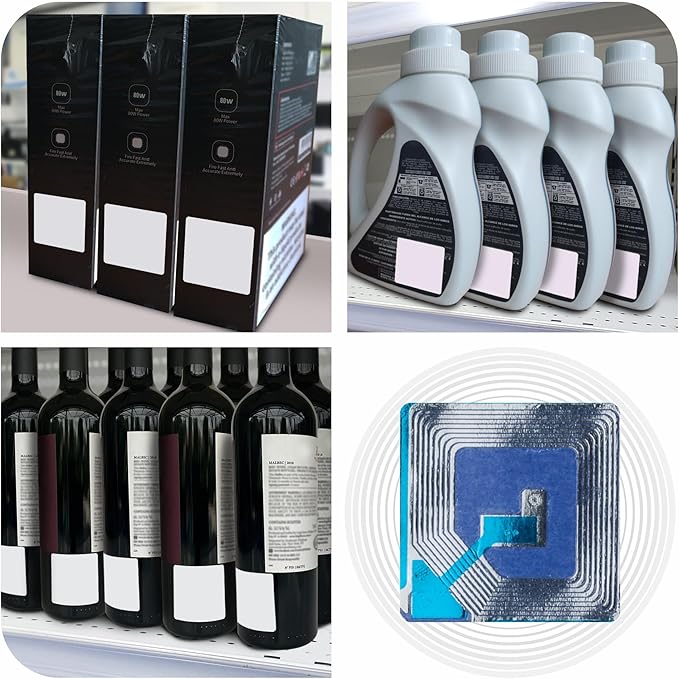 10000 Paper Security Labels 1.5 X 1.5 Inch RF 8.2Mhz White Checkpoint Compatible – Practical and Effective Anti-Theft Labels for EAS Loss Prevention Systems by Bullseye Protection