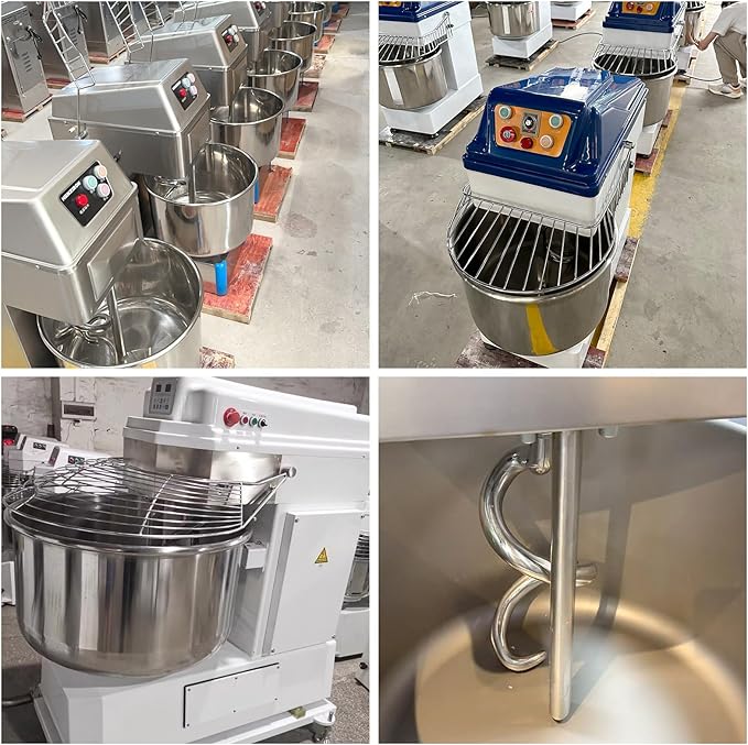 Commercial Dough Mixer Dual Rotating,31QT Two Speeds Mixing Dough Kneading Machine,Electric Dough Kneading Machine for Restaurant Pizzeria,Safety protection device & Timer Included